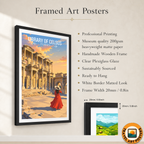 Library of Celsus - Turkey - Vintage Travel Wall Art Poster Print