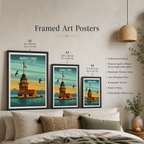 Maiden's Tower - Turkey - Vintage Travel Wall Art Poster Print