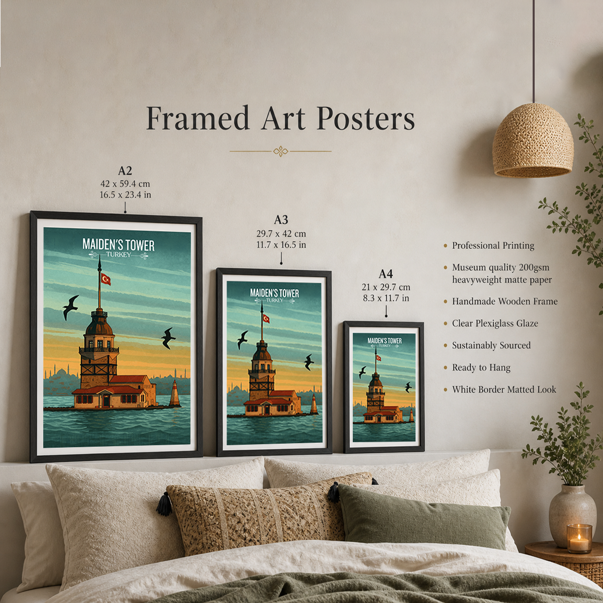 Maiden's Tower - Turkey - Vintage Travel Wall Art Poster Print