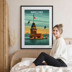 Maiden's Tower - Turkey - Vintage Travel Wall Art Poster Print