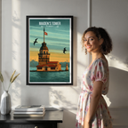 Maiden's Tower - Turkey - Vintage Travel Wall Art Poster Print