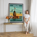 Maiden's Tower - Turkey - Vintage Travel Wall Art Poster Print