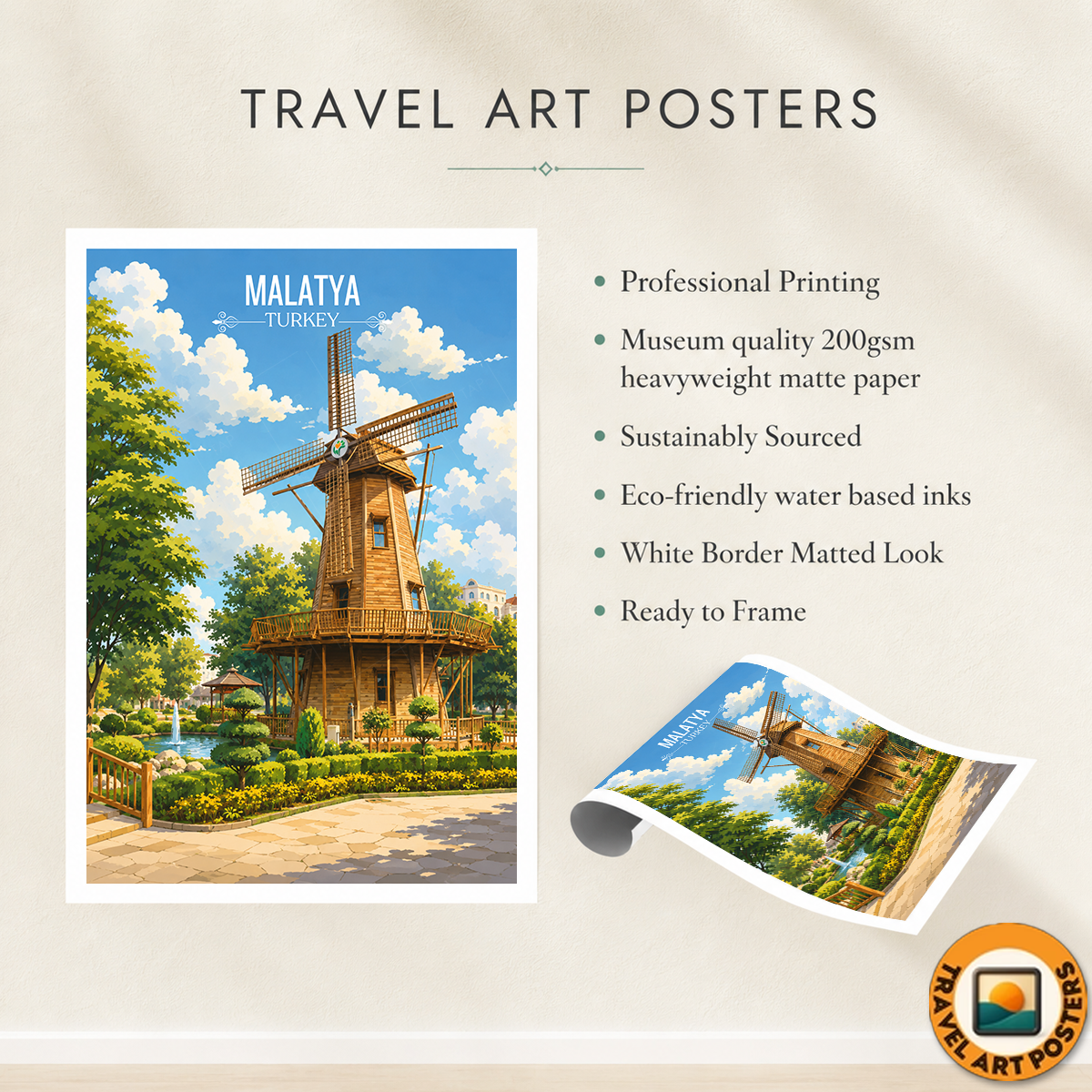 Malatya - Turkey - Vintage Travel Wall Art Poster Print