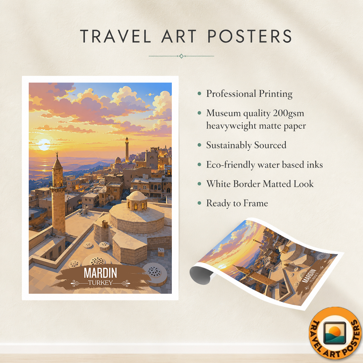 Mardin - Turkey - Vintage Travel Wall Art Poster Print