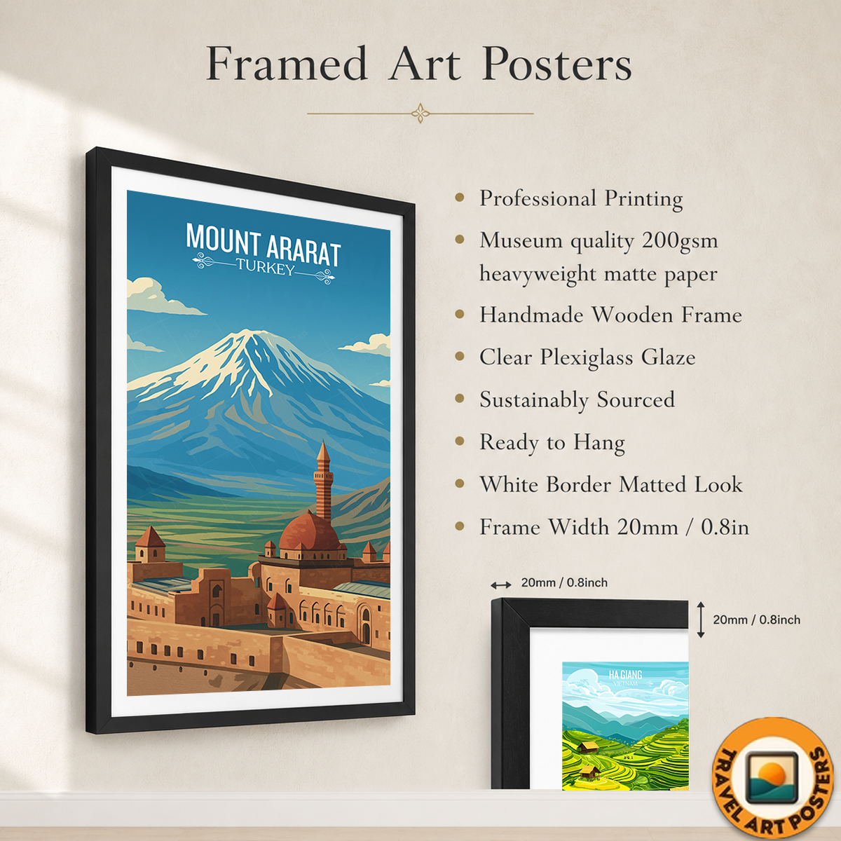 Mount Ararat - Turkey - Vintage Travel Wall Art Poster Print