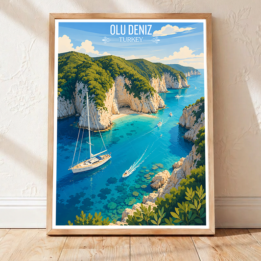 Olu Deniz - Turkey - Vintage Travel Wall Art Poster Print - Art Print - Travel Art Poster