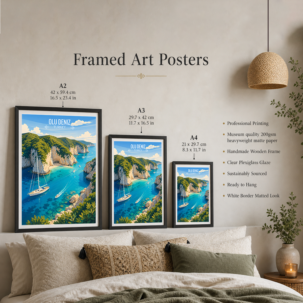Olu Deniz - Turkey - Vintage Travel Wall Art Poster Print