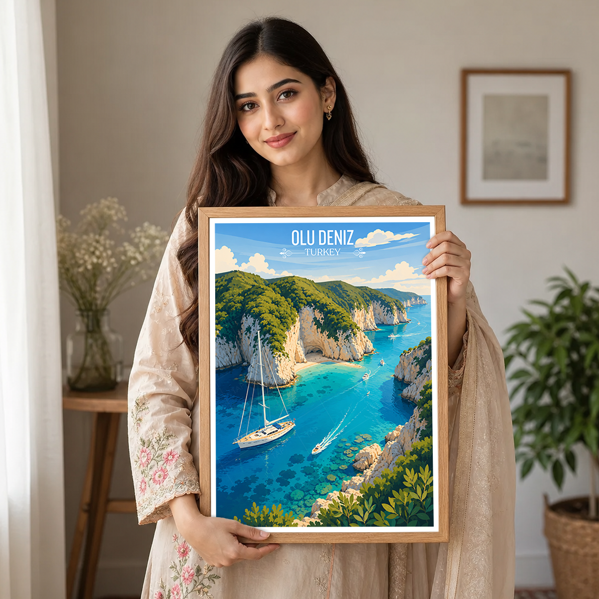 Olu Deniz - Turkey - Vintage Travel Wall Art Poster Print