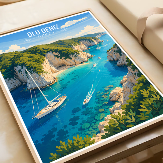 Olu Deniz - Turkey - Vintage Travel Wall Art Poster Print - Art Print - Travel Art Poster