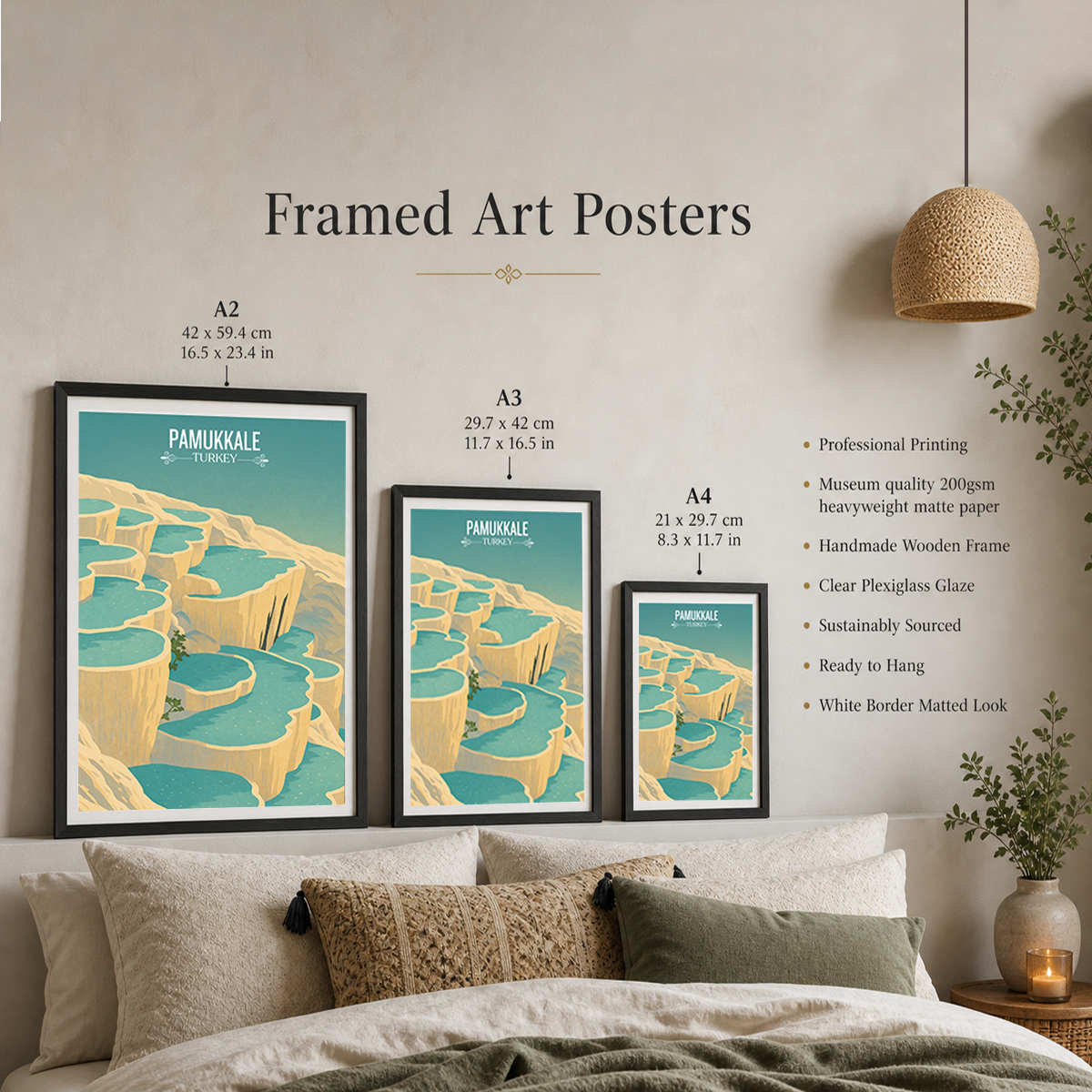 Pamukkale - Turkey - Vintage Travel Wall Art Poster Print