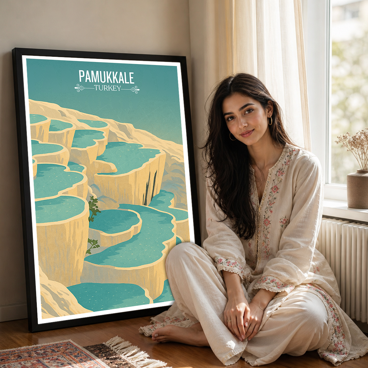 Pamukkale - Turkey - Vintage Travel Wall Art Poster Print