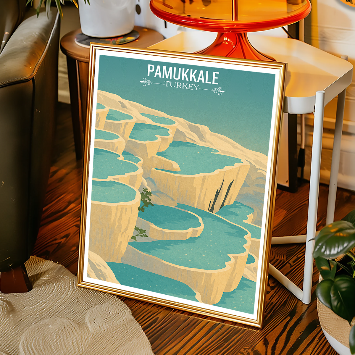 Pamukkale - Turkey - Vintage Travel Wall Art Poster Print