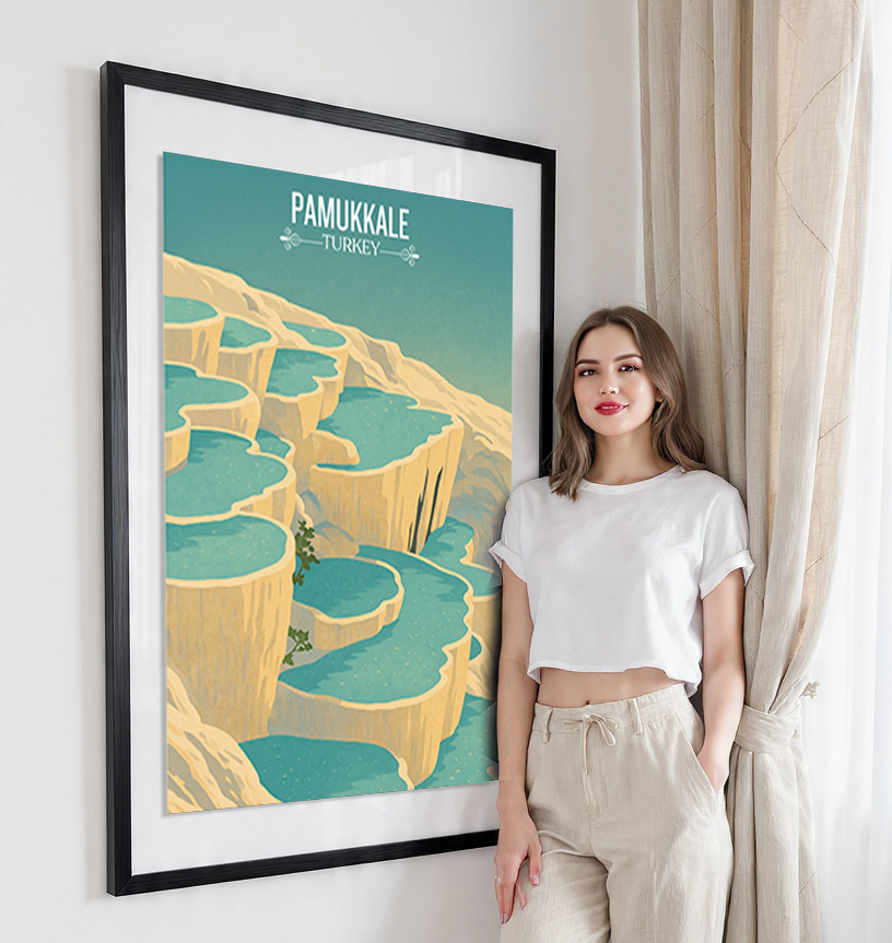 Pamukkale - Turkey - Vintage Travel Wall Art Poster Print
