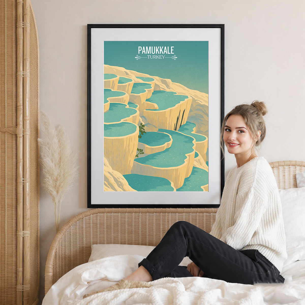 Pamukkale - Turkey - Vintage Travel Wall Art Poster Print