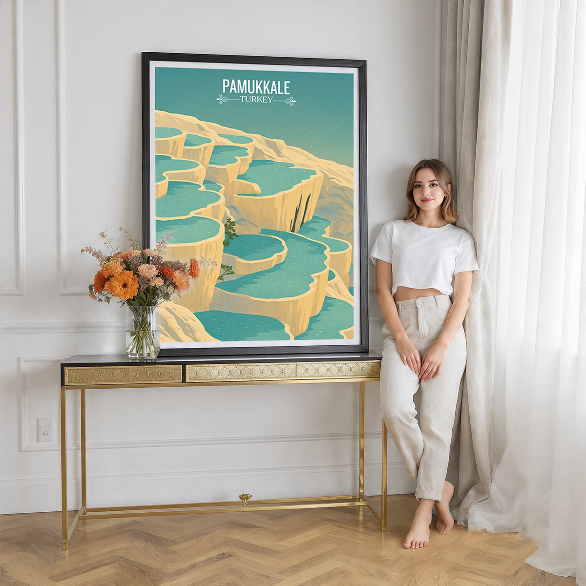 Pamukkale - Turkey - Vintage Travel Wall Art Poster Print