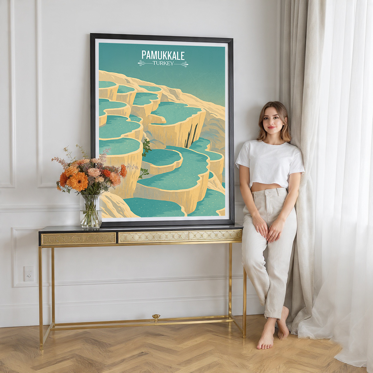 Pamukkale - Turkey - Vintage Travel Wall Art Poster Print