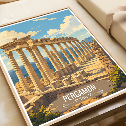 Pergamon - Turkey - Vintage Travel Wall Art Poster Print - Art Print - Travel Art Poster