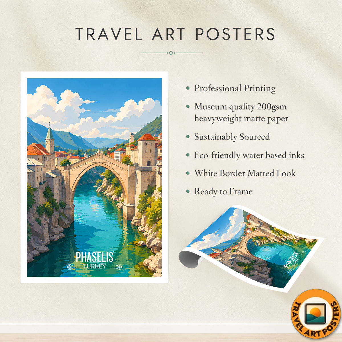 Phaselis - Turkey - Vintage Travel Wall Art Poster Print