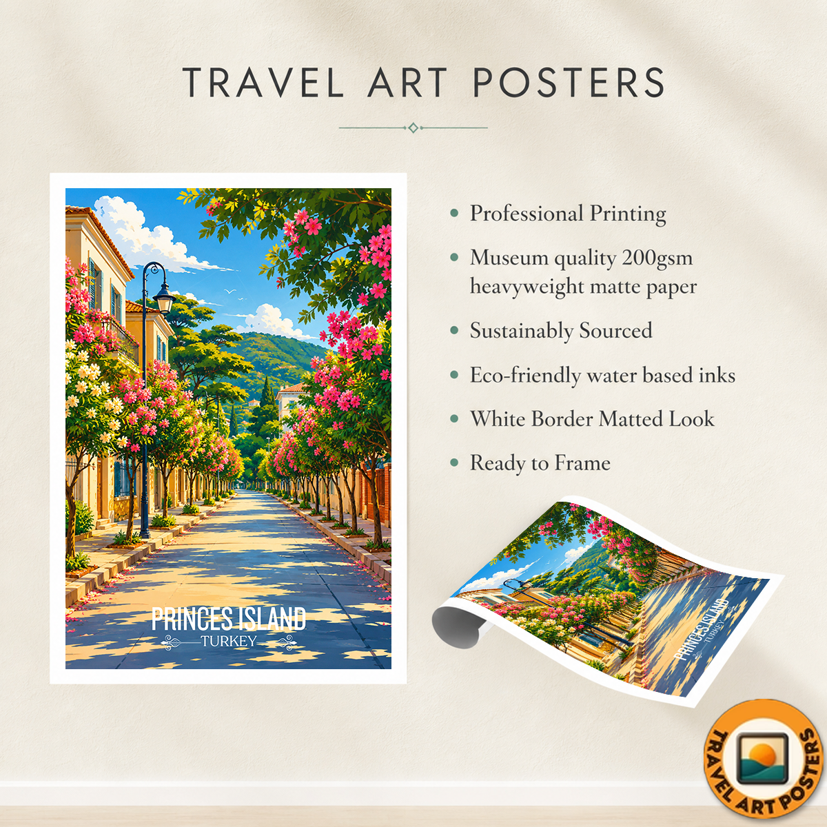 Princes Island - Turkey - Vintage Travel Wall Art Poster Print
