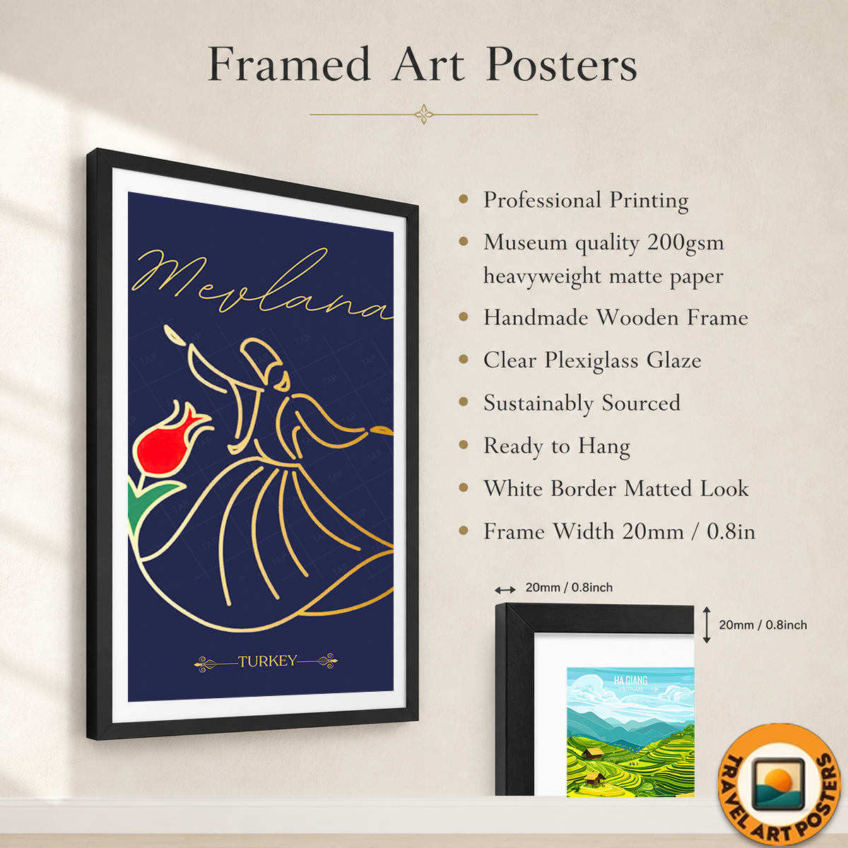 Rumi - Turkey - Vintage Travel Wall Art Poster Print