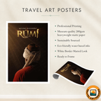 Mevlana Rumi - Turkey - Vintage Travel Wall Art Poster Print