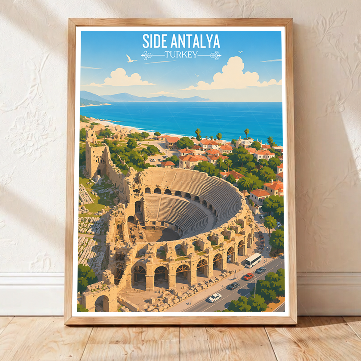 Side Antalya - Turkey - Vintage Travel Wall Art Poster Print