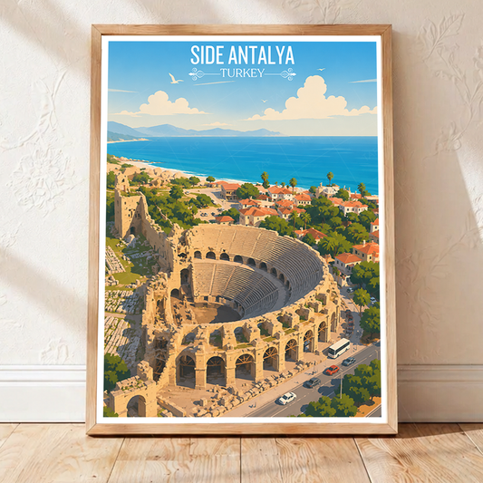 Side Antalya - Turkey - Vintage Travel Wall Art Poster Print - Art Print - Travel Art Poster