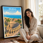 Side Antalya - Turkey - Vintage Travel Wall Art Poster Print