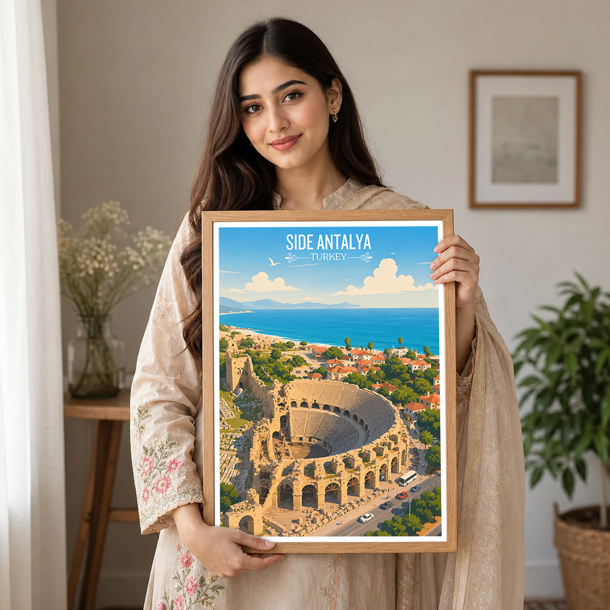 Side Antalya - Turkey - Vintage Travel Wall Art Poster Print