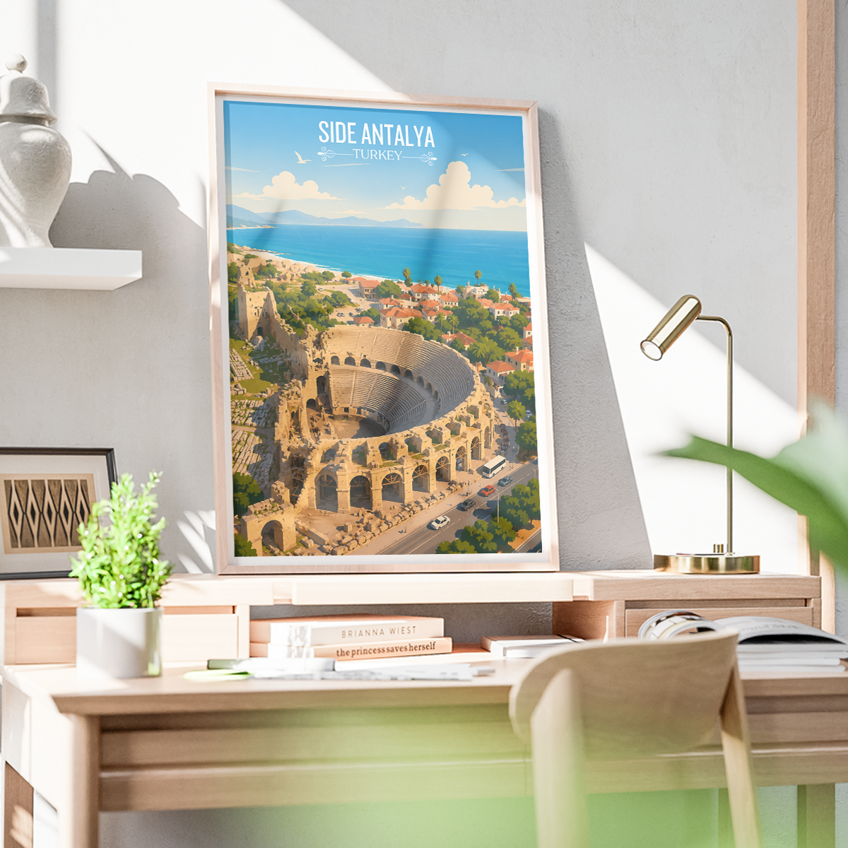 Side Antalya - Turkey - Vintage Travel Wall Art Poster Print