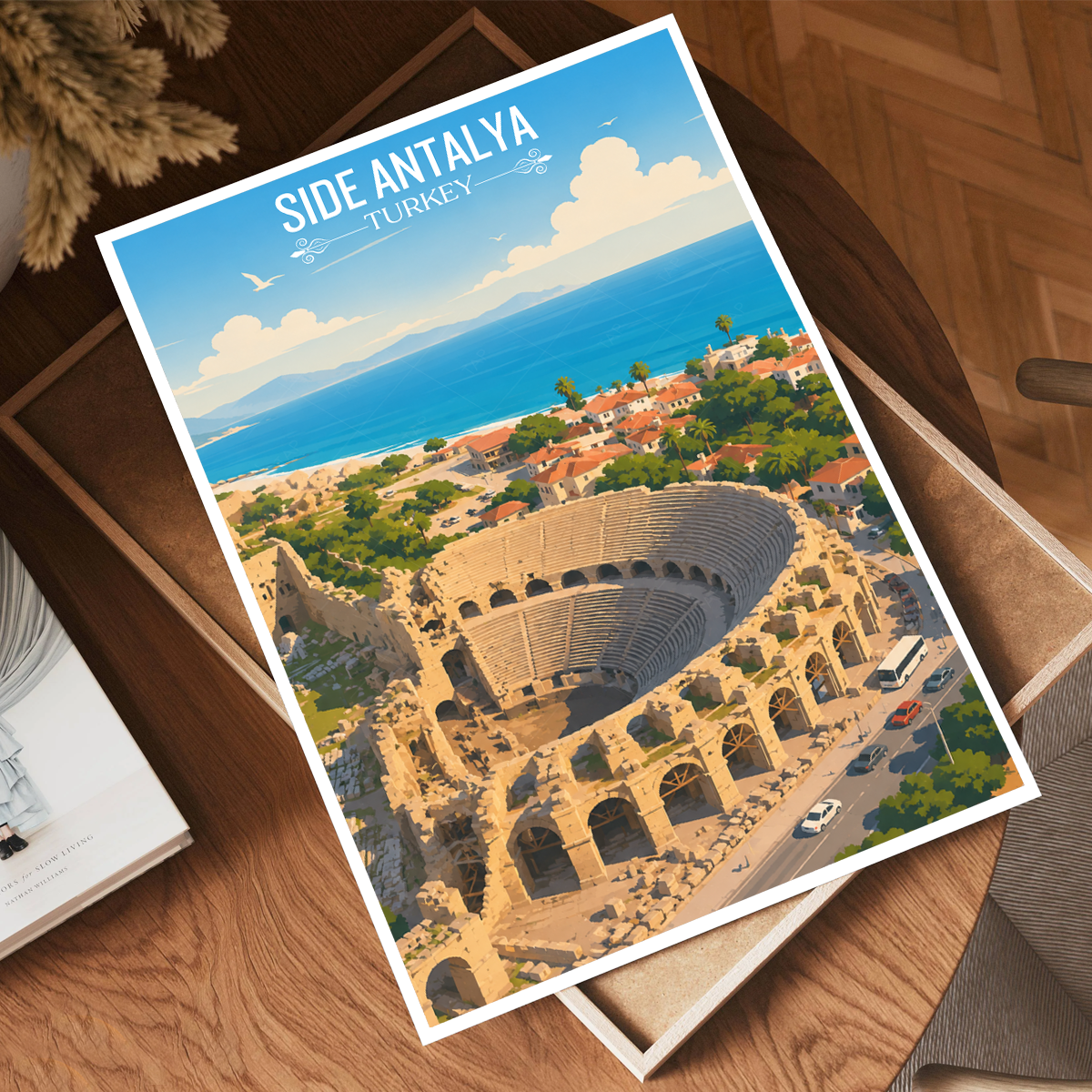 Side Antalya - Turkey - Vintage Travel Wall Art Poster Print