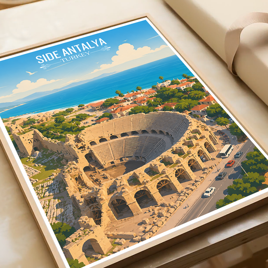 Side Antalya - Turkey - Vintage Travel Wall Art Poster Print - Art Print - Travel Art Poster