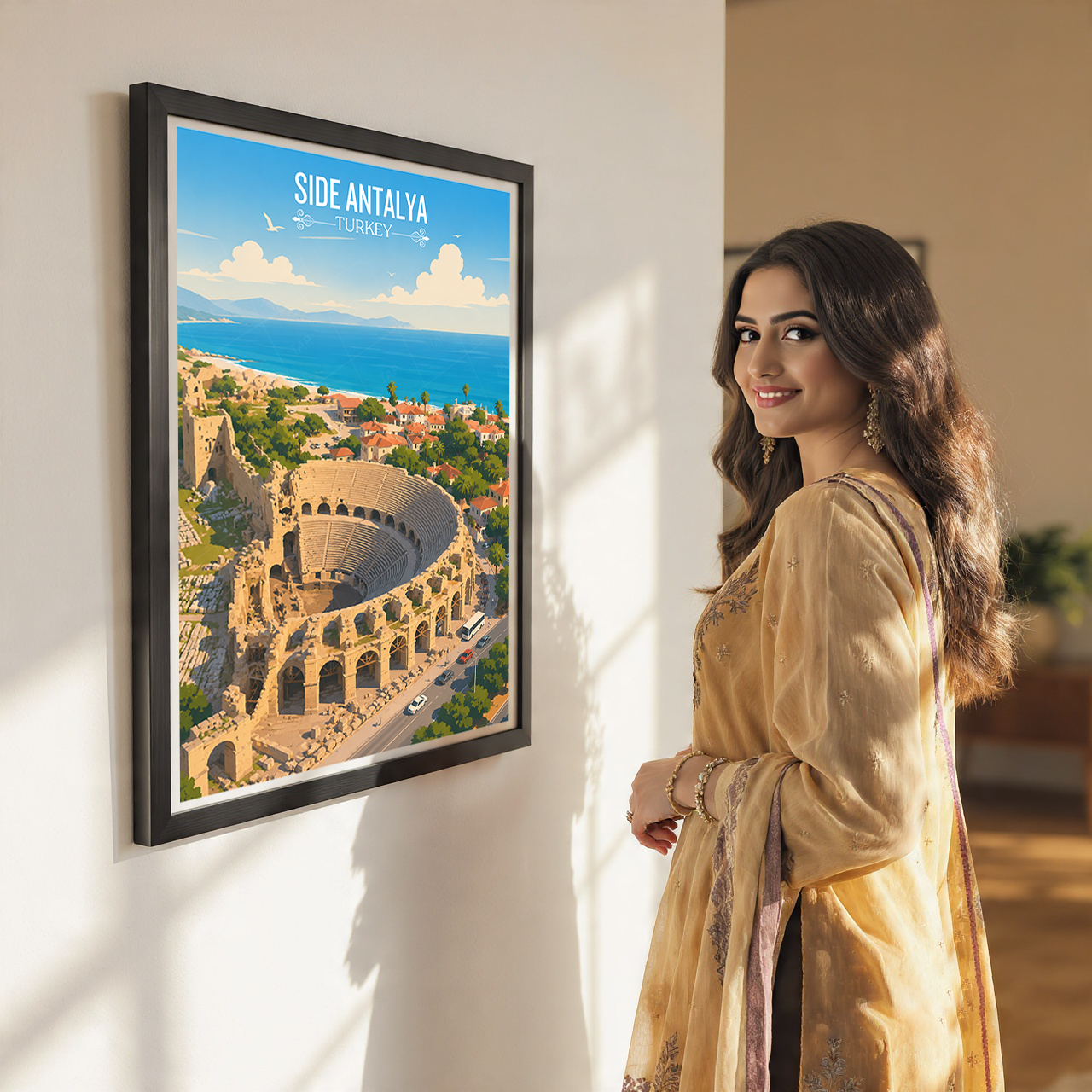 Side Antalya - Turkey - Vintage Travel Wall Art Poster Print