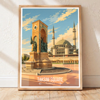 Taksim Square - Turkey - Vintage Travel Wall Art Poster Print