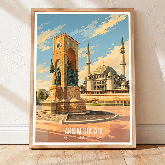 Taksim Square - Turkey - Vintage Travel Wall Art Poster Print - Art Print - Travel Art Poster