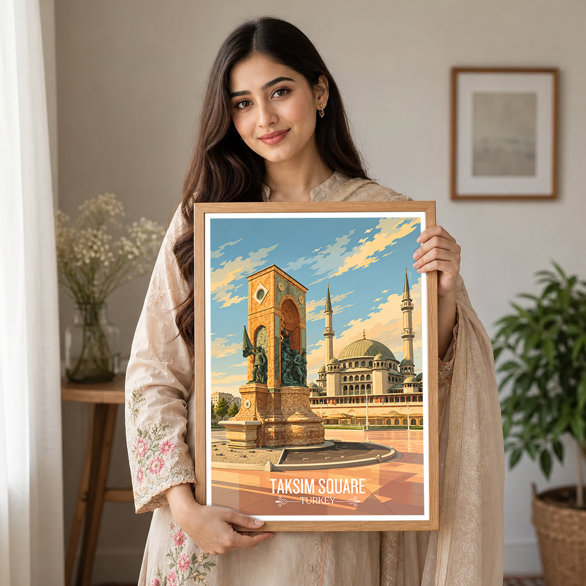 Taksim Square - Turkey - Vintage Travel Wall Art Poster Print