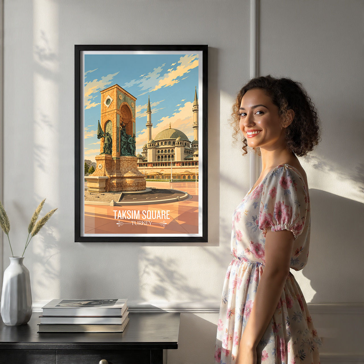 Taksim Square - Turkey - Vintage Travel Wall Art Poster Print