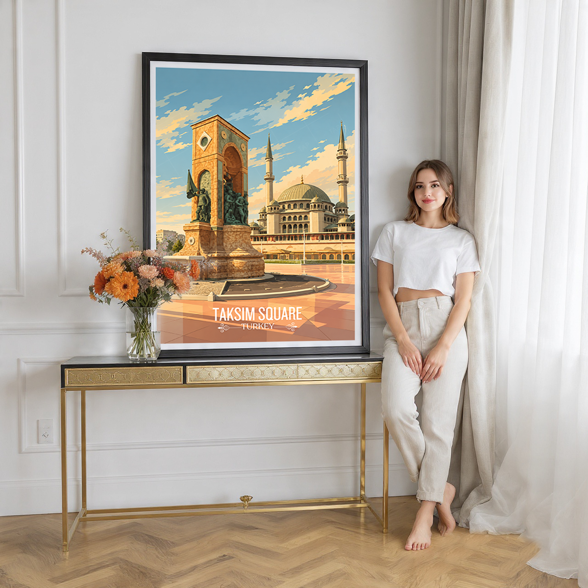 Taksim Square - Turkey - Vintage Travel Wall Art Poster Print