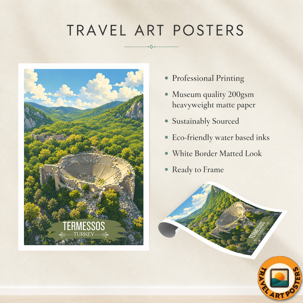 Termessos - Turkey - Vintage Travel Wall Art Poster Print