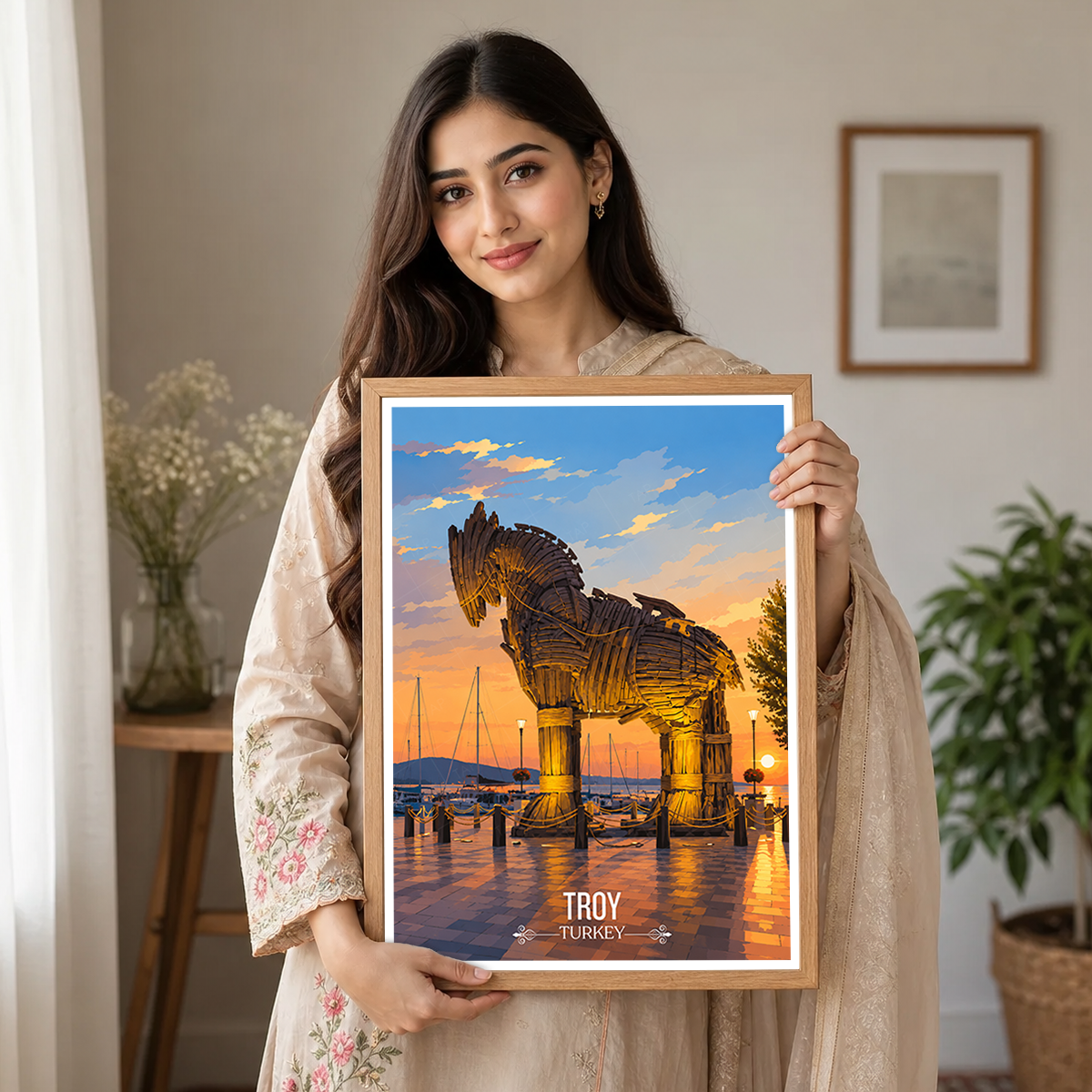 Troy - Turkey - Vintage Travel Wall Art Poster Print
