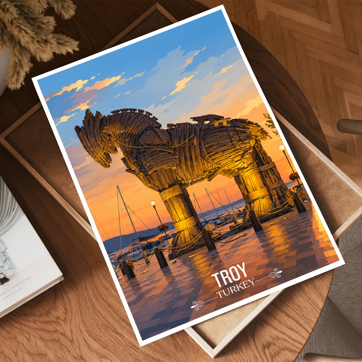 Troy - Turkey - Vintage Travel Wall Art Poster Print