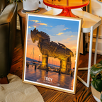 Troy - Turkey - Vintage Travel Wall Art Poster Print