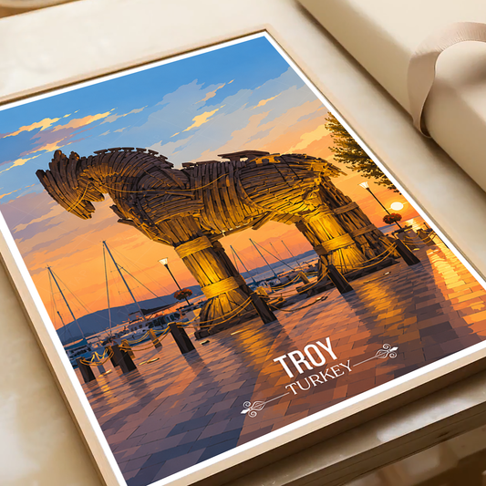 Troy - Turkey - Vintage Travel Wall Art Poster Print - Art Print - Travel Art Poster