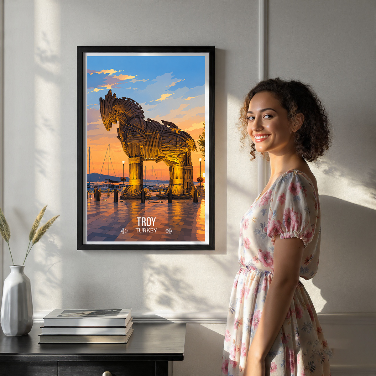 Troy - Turkey - Vintage Travel Wall Art Poster Print