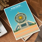 Alem Centre - Turkmenistan - Travel Poster Vintage Style Wall Art Print