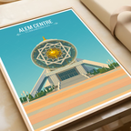 Alem Centre - Turkmenistan - Travel Poster Vintage Style Wall Art Print