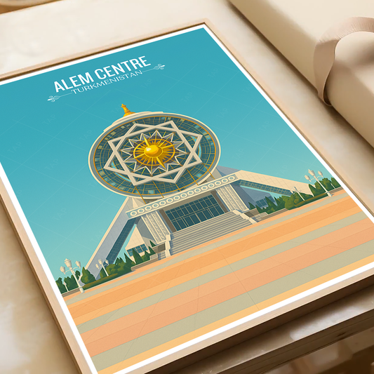 Alem Centre - Turkmenistan - Travel Poster Vintage Style Wall Art Print - Art Print - Travel Art Poster