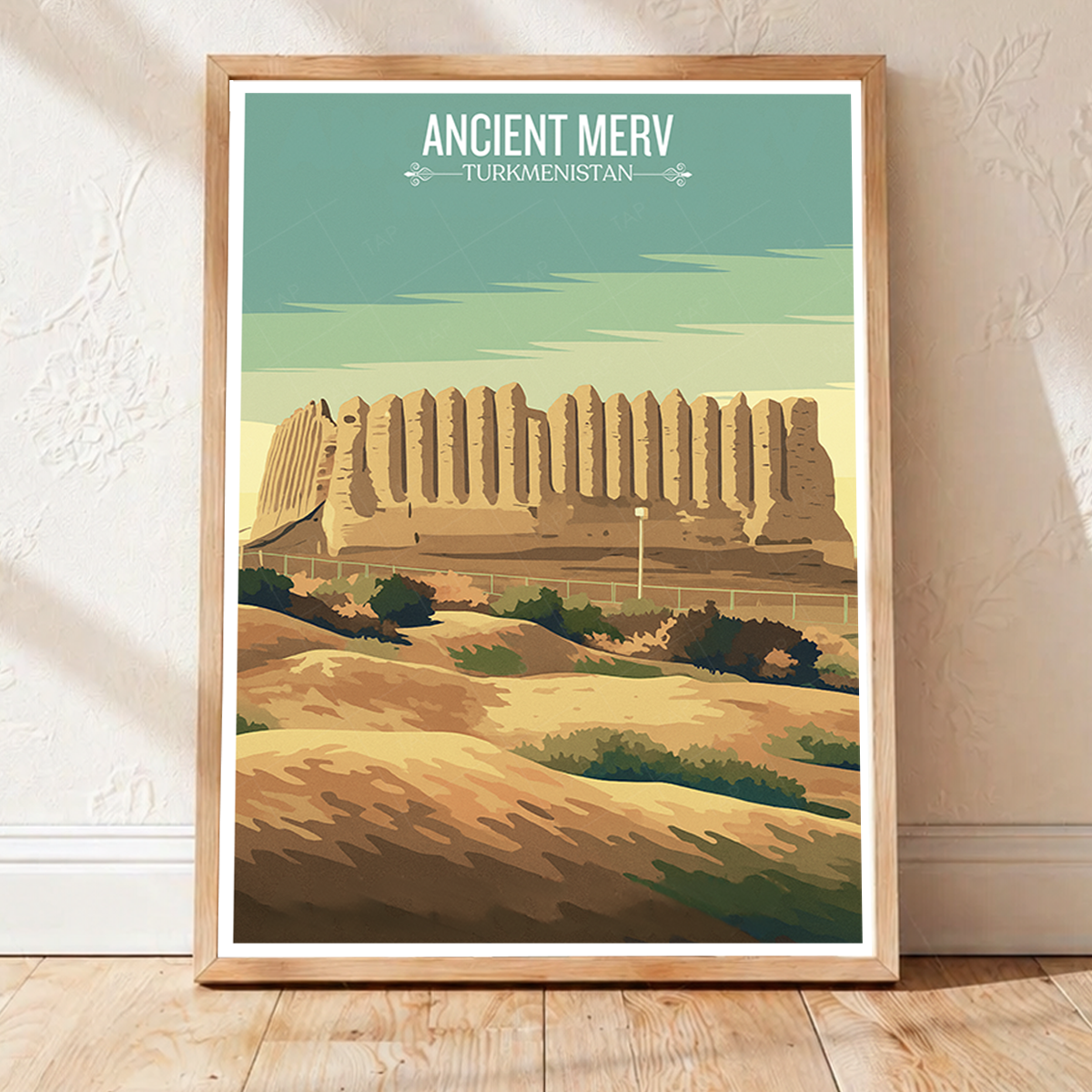 Ancient Merv - Turkmenistan - Travel Poster Vintage Style Wall Art Print