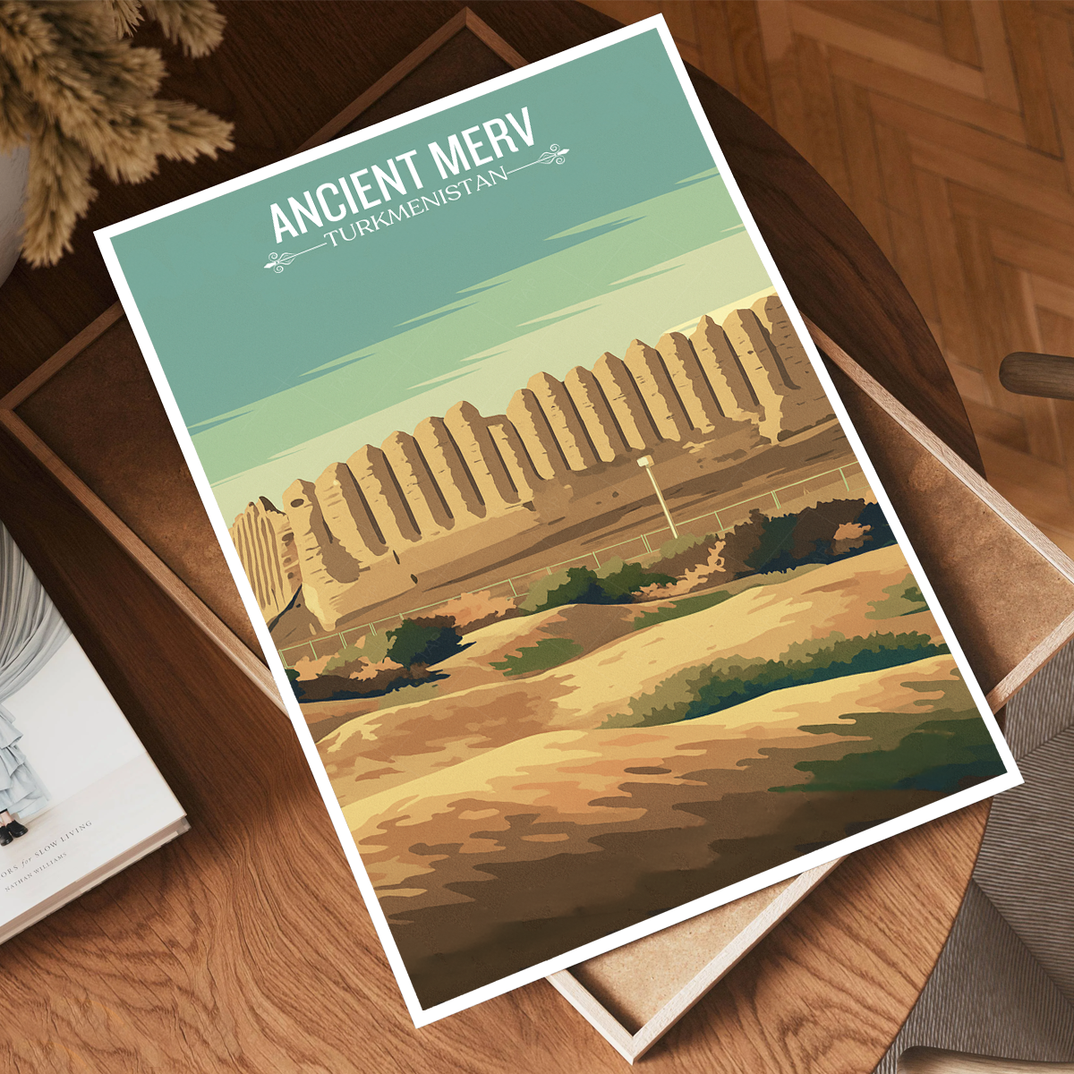Ancient Merv - Turkmenistan - Travel Poster Vintage Style Wall Art Print
