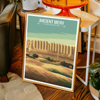 Ancient Merv - Turkmenistan - Travel Poster Vintage Style Wall Art Print